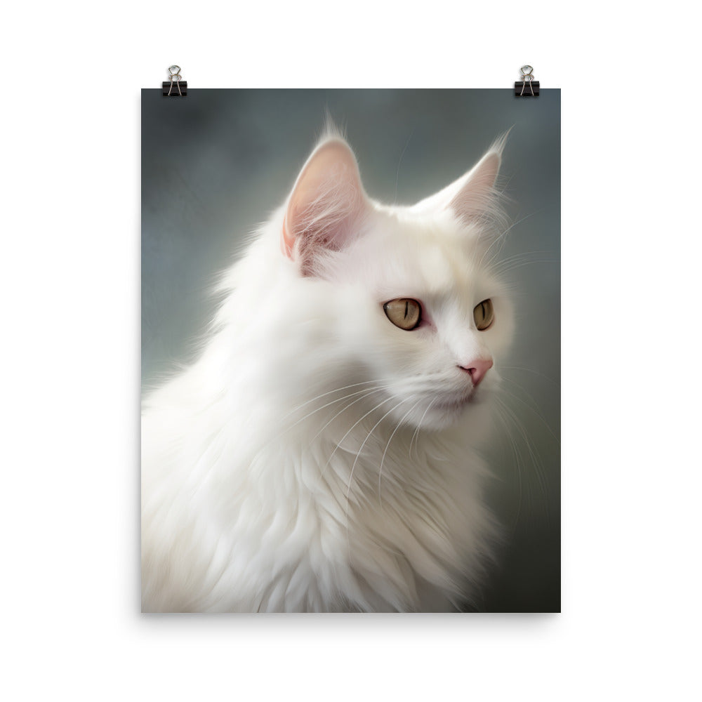 Turkish Angora Cat Photo paper poster - PosterfyAI.com