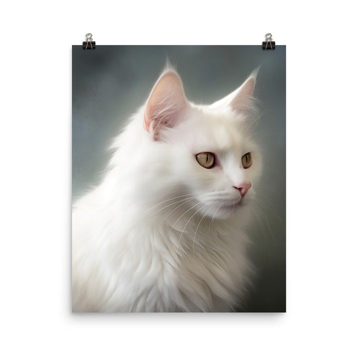 Turkish Angora Cat Photo paper poster - PosterfyAI.com