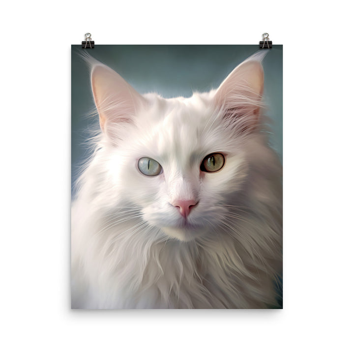 Turkish Angora Cat Photo paper poster - PosterfyAI.com