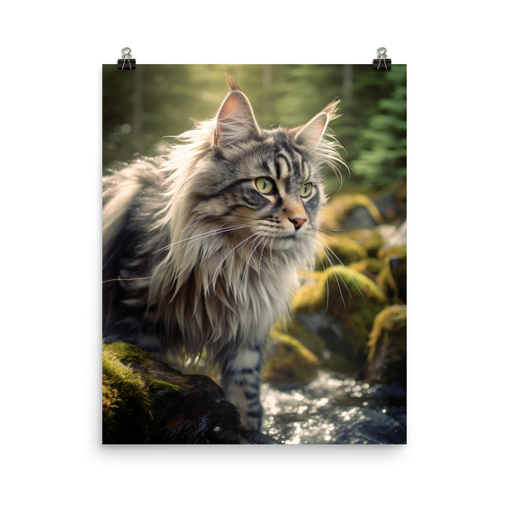 Norwegian Forest Cat Photo paper poster - PosterfyAI.com