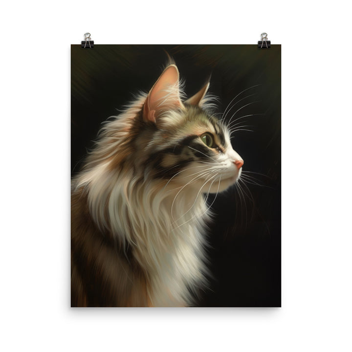 Norwegian Forest Cat Photo paper poster - PosterfyAI.com