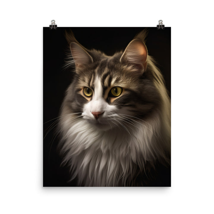 Norwegian Forest Cat Photo paper poster - PosterfyAI.com