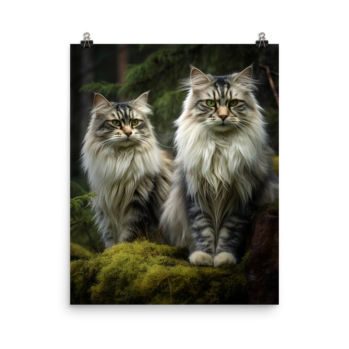 Norwegian Forest Cat Photo paper poster - PosterfyAI.com