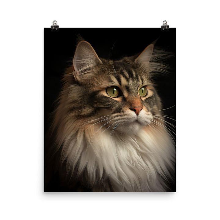 Norwegian Forest Cat Photo paper poster - PosterfyAI.com