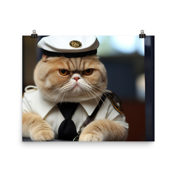 Exotic Shorthair Prison Officer Photo paper poster - PosterfyAI.com