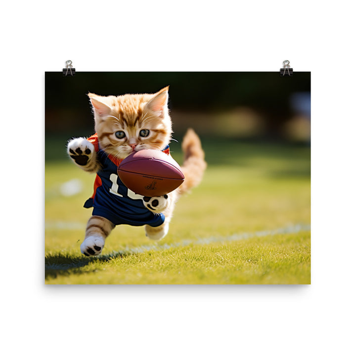 Exotic Shorthair Football Player Photo paper poster - PosterfyAI.com