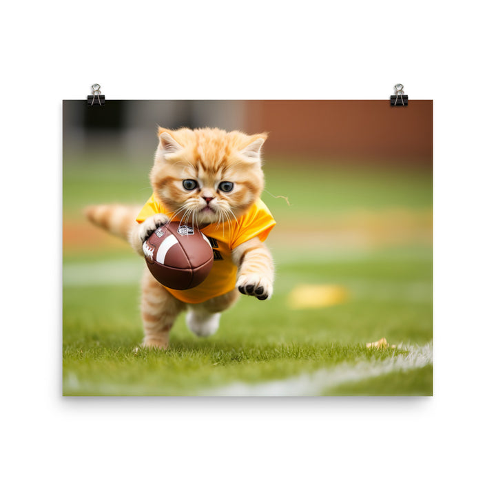 Exotic Shorthair Football Player Photo paper poster - PosterfyAI.com