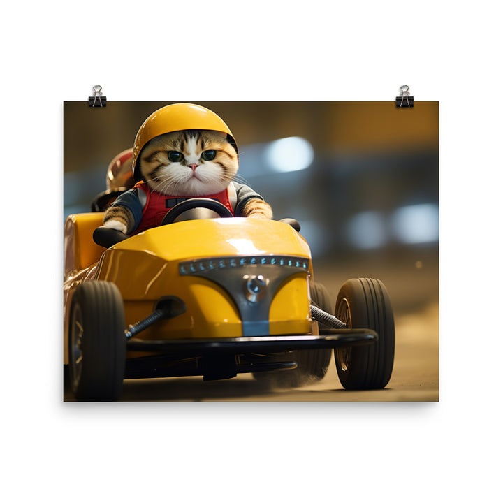 Exotic Shorthair Motorsport Athlete Photo paper poster - PosterfyAI.com