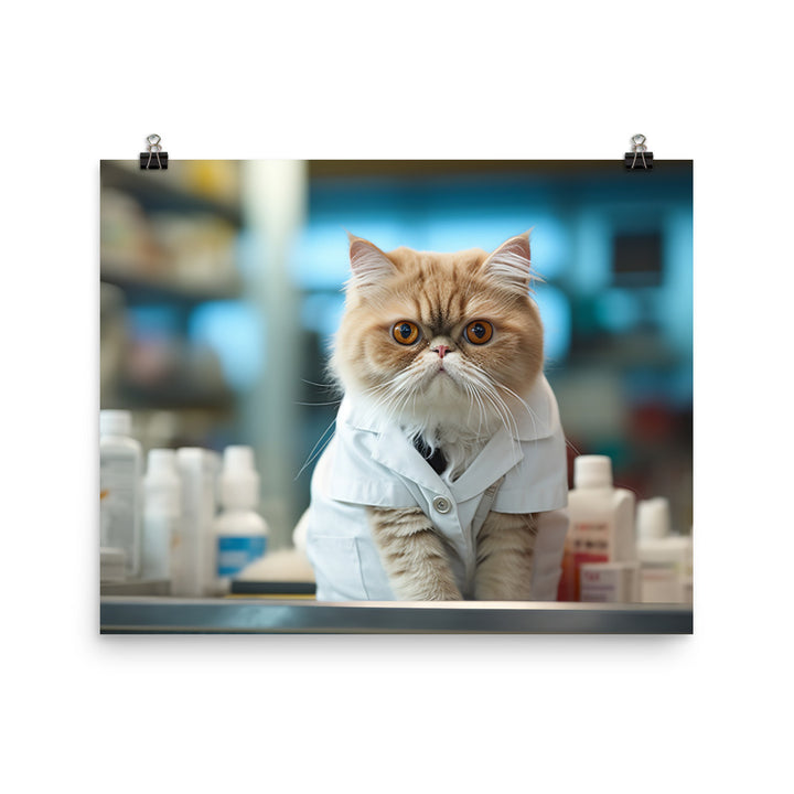Exotic Shorthair Pharmacist Photo paper poster - PosterfyAI.com