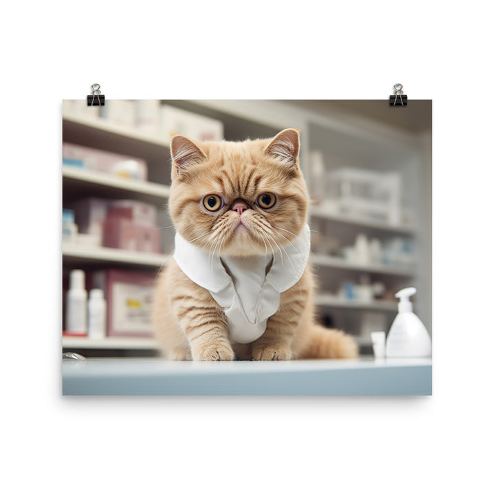 Exotic Shorthair Pharmacist Photo paper poster - PosterfyAI.com