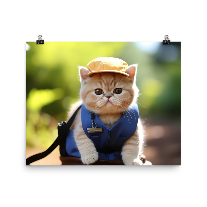 Exotic Shorthair Mail Carrier Photo paper poster - PosterfyAI.com