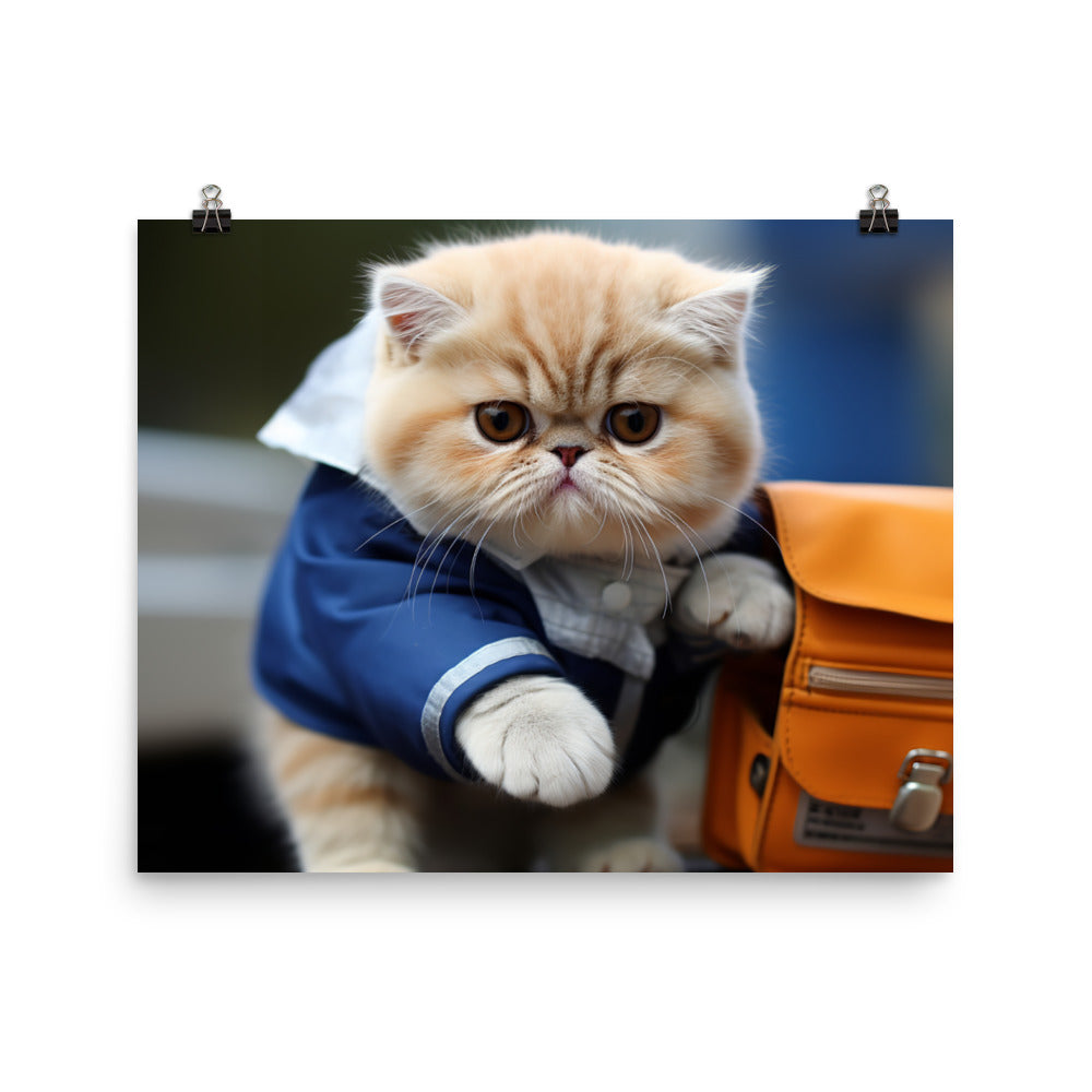 Exotic Shorthair Mail Carrier Photo paper poster - PosterfyAI.com