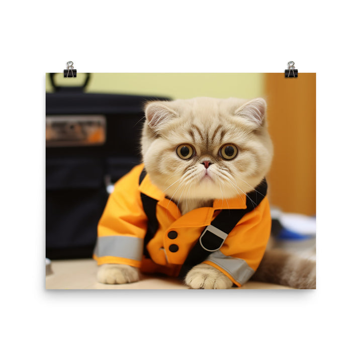 Exotic Shorthair Paramedic Photo paper poster - PosterfyAI.com