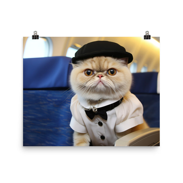 Exotic Shorthair Cabin Crew Photo paper poster - PosterfyAI.com