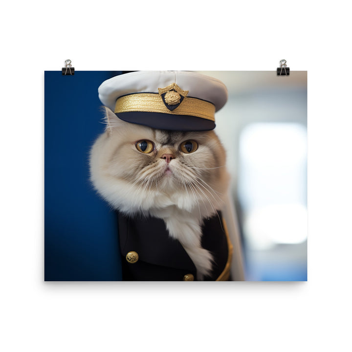 Exotic Shorthair Pilot Photo paper poster - PosterfyAI.com