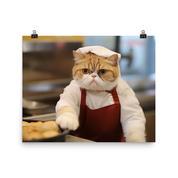 Exotic Shorthair Fast Food Crew Photo paper poster - PosterfyAI.com