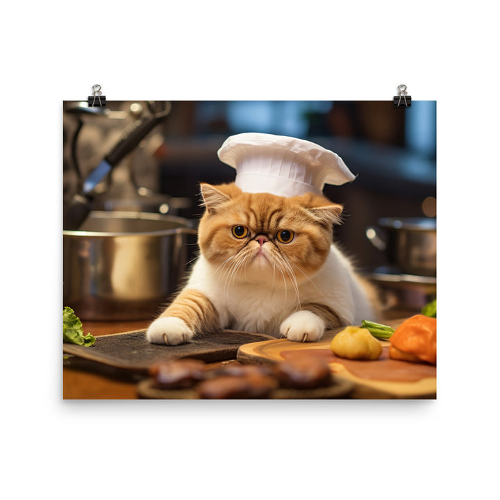 Exotic Shorthair Chef Photo paper poster - PosterfyAI.com