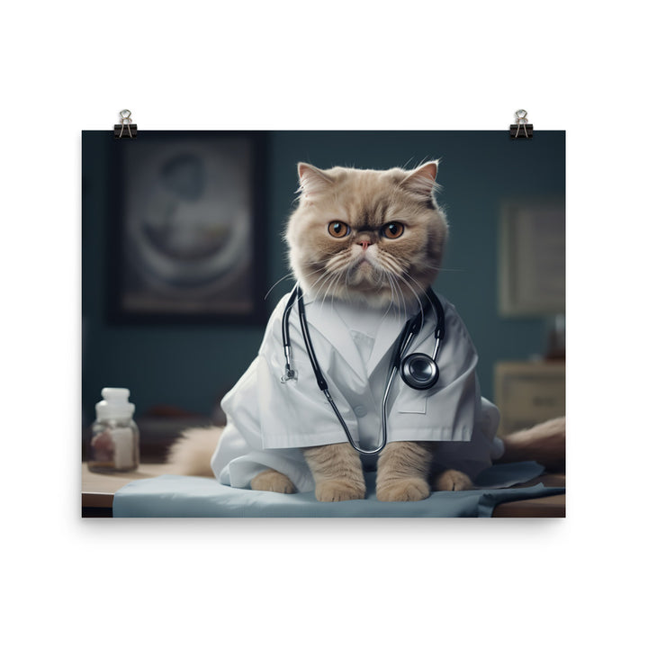 Exotic Shorthair Doctor Photo paper poster - PosterfyAI.com