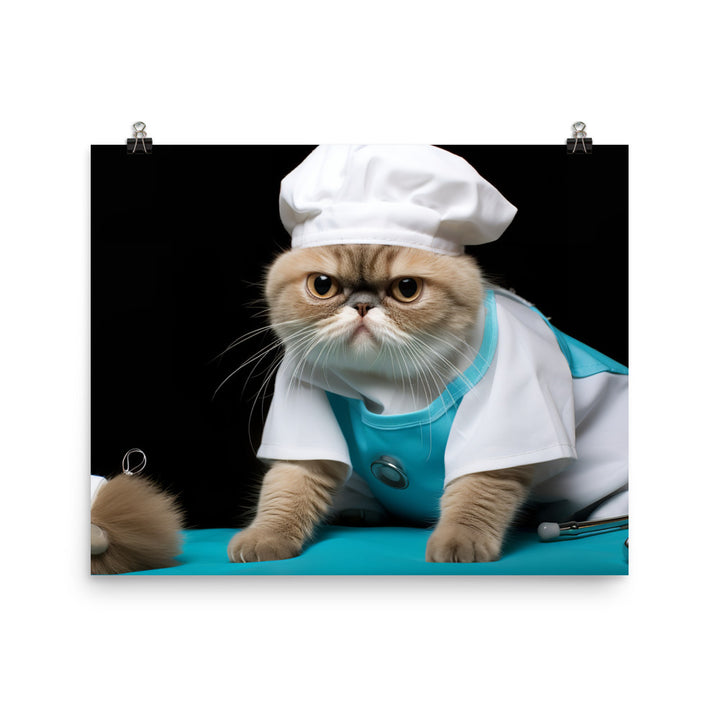 Exotic Shorthair Nurse Photo paper poster - PosterfyAI.com