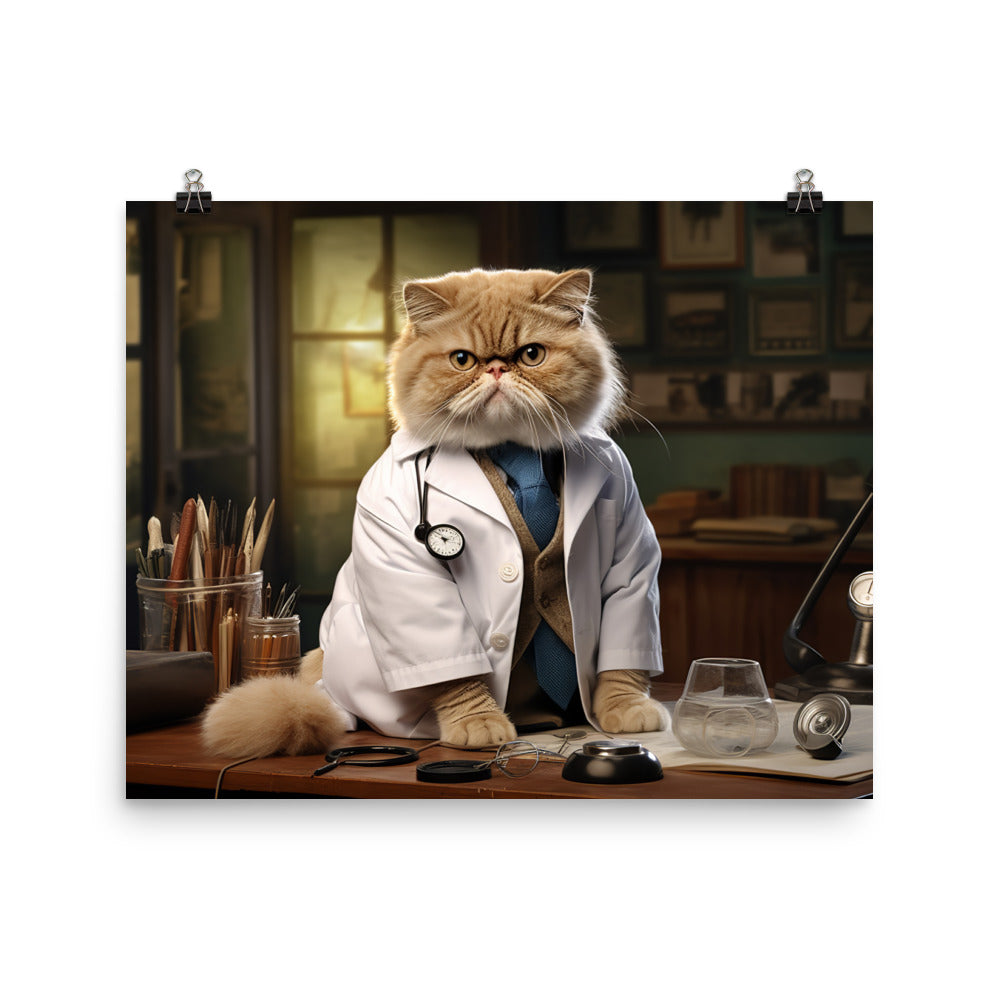 Exotic Shorthair Doctor Photo paper poster - PosterfyAI.com