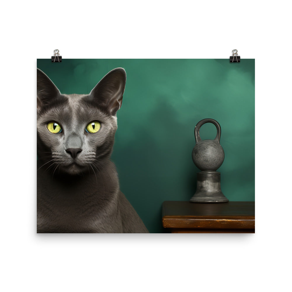 Russian Blue Photo paper poster - PosterfyAI.com