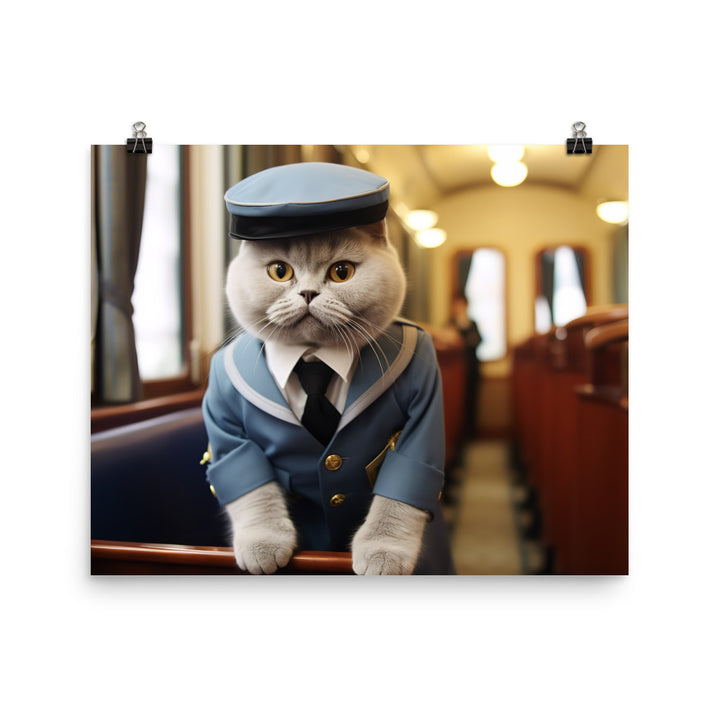 British Shorthair Transit Operator Photo paper poster - PosterfyAI.com