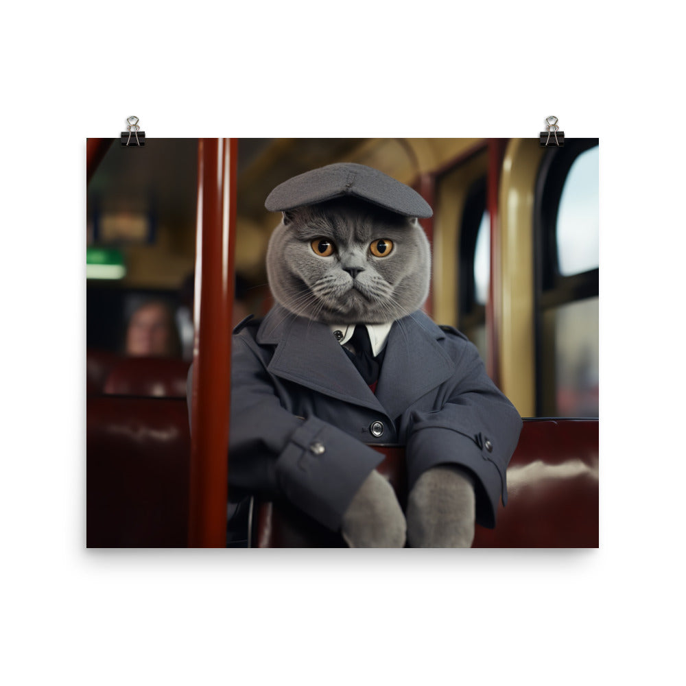British Shorthair Transit Operator Photo paper poster - PosterfyAI.com