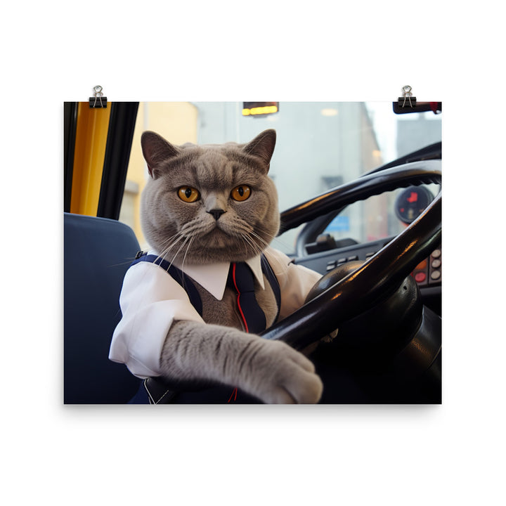 British Shorthair Transit Operator Photo paper poster - PosterfyAI.com