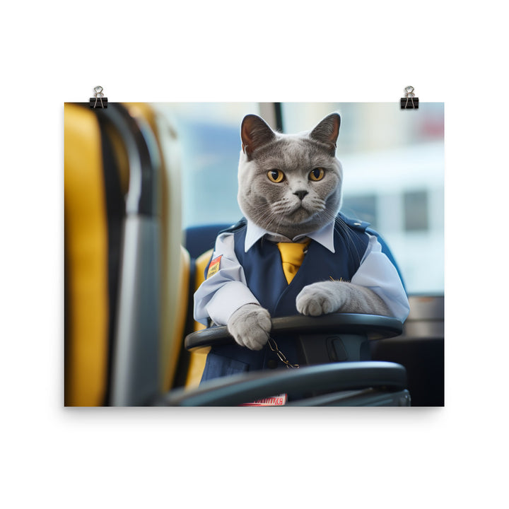 British Shorthair Transit Operator Photo paper poster - PosterfyAI.com