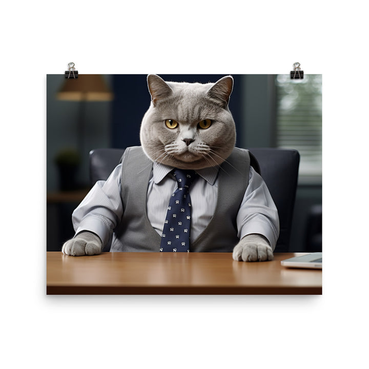 British Shorthair Sales Consultant Photo paper poster - PosterfyAI.com