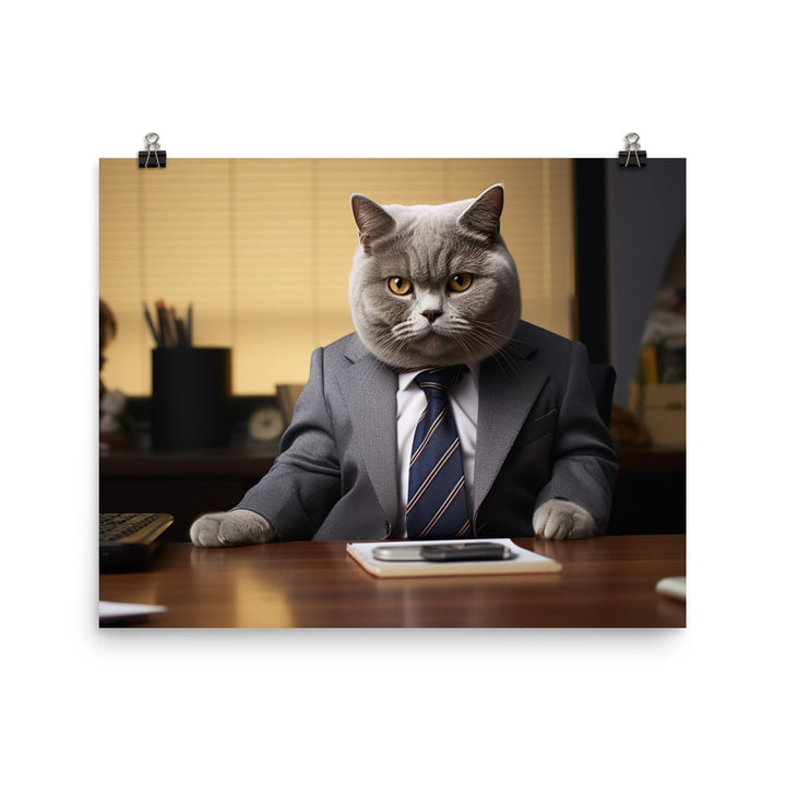 British Shorthair Sales Consultant Photo paper poster - PosterfyAI.com