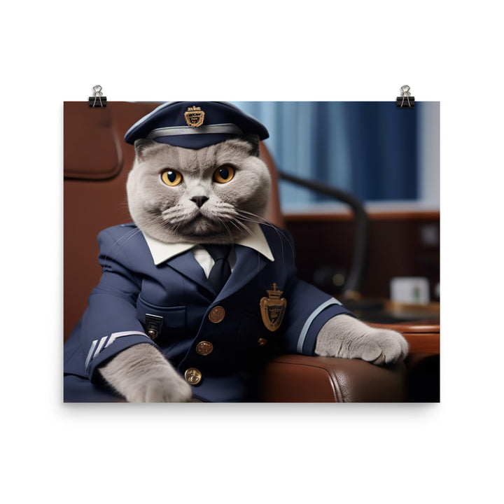 British Shorthair Pilot Photo paper poster - PosterfyAI.com