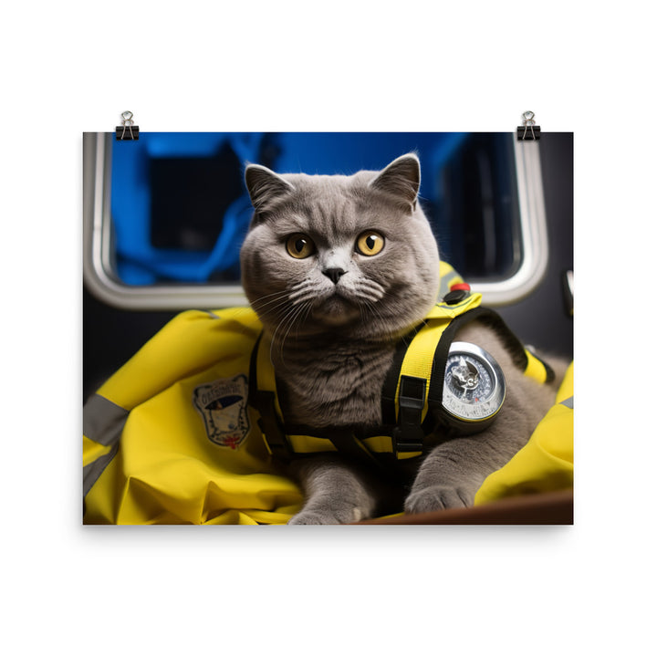 British Shorthair Paramedic Photo paper poster - PosterfyAI.com