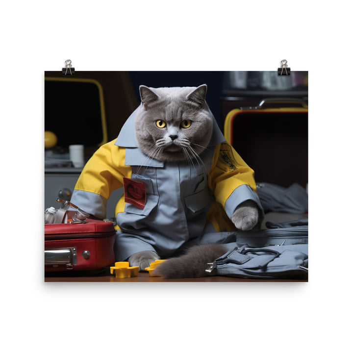 British Shorthair Paramedic Photo paper poster - PosterfyAI.com