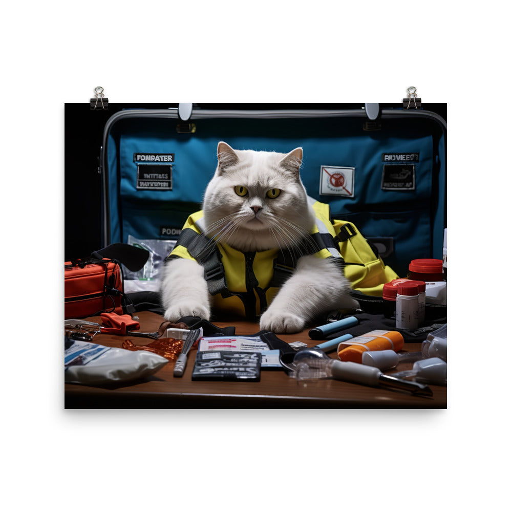 British Shorthair Paramedic Photo paper poster - PosterfyAI.com