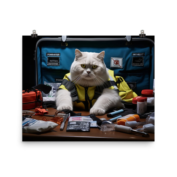 British Shorthair Paramedic Photo paper poster - PosterfyAI.com