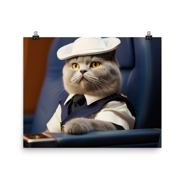 British Shorthair Cabin Crew Photo paper poster - PosterfyAI.com