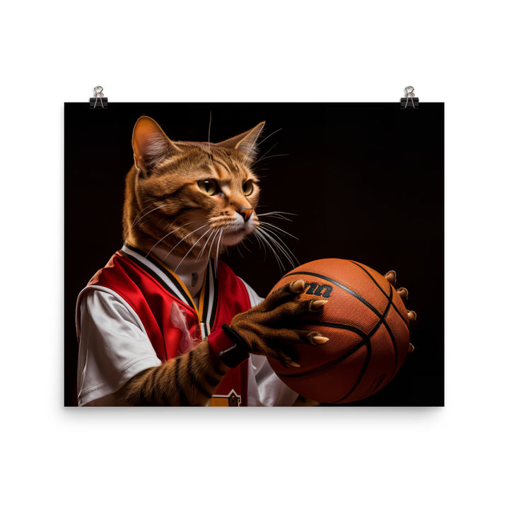 Abyssinian Basketball Player Photo paper poster - PosterfyAI.com