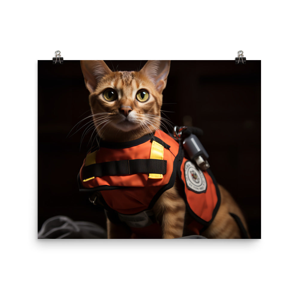 Abyssinian Paramedic Photo paper poster - PosterfyAI.com