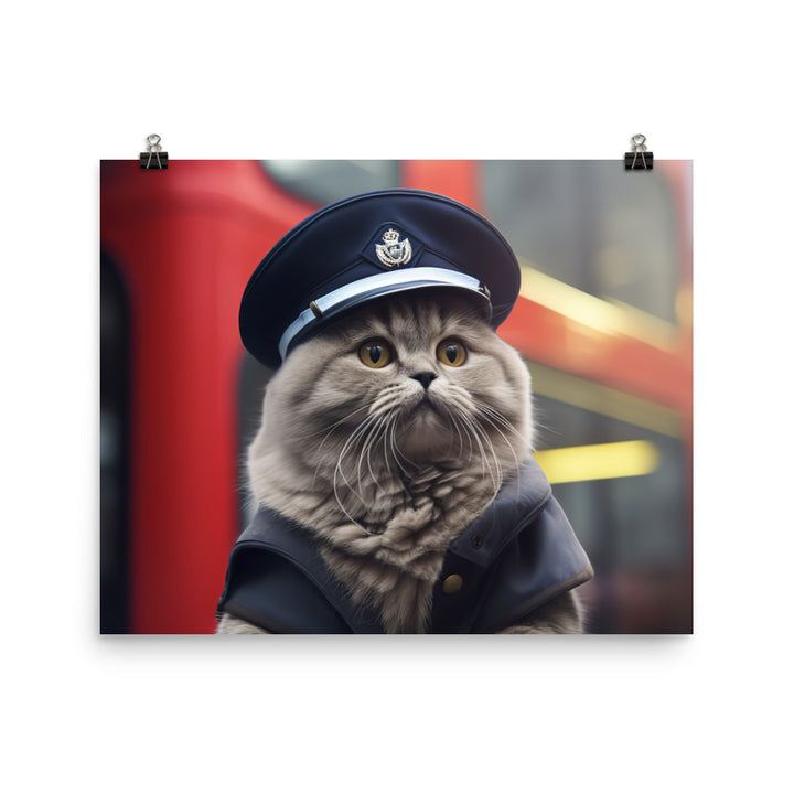Scottish Fold Transit Operator Photo paper poster - PosterfyAI.com