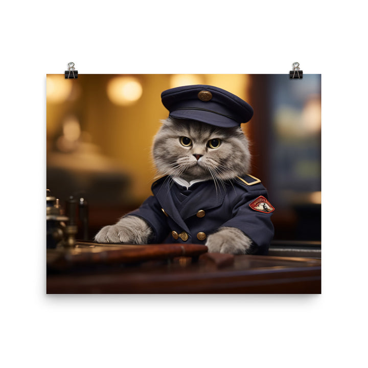 Scottish Fold Transit Operator Photo paper poster - PosterfyAI.com
