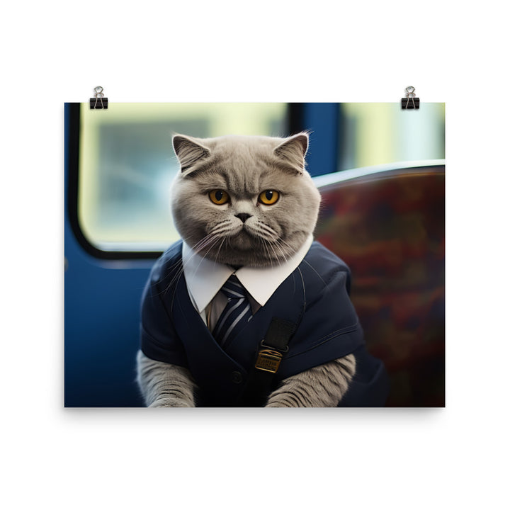 Scottish Fold Transit Operator Photo paper poster - PosterfyAI.com