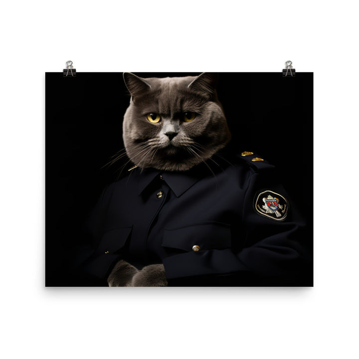 Scottish Fold Security Officer Photo paper poster - PosterfyAI.com