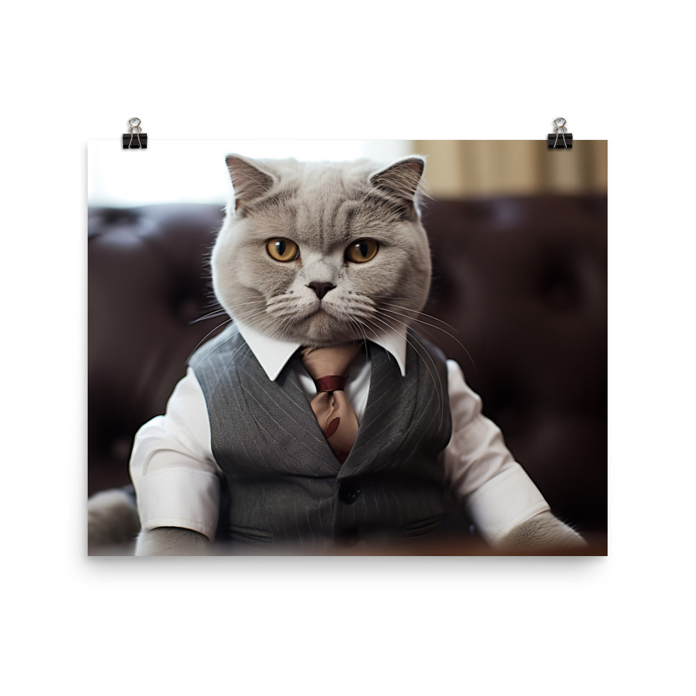Scottish Fold Sales Consultant Photo paper poster - PosterfyAI.com