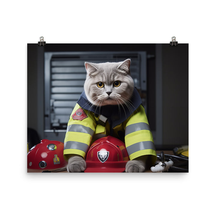 Scottish Fold Paramedic Photo paper poster - PosterfyAI.com