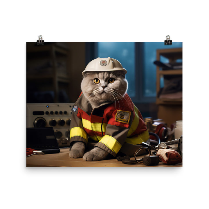 Scottish Fold Paramedic Photo paper poster - PosterfyAI.com