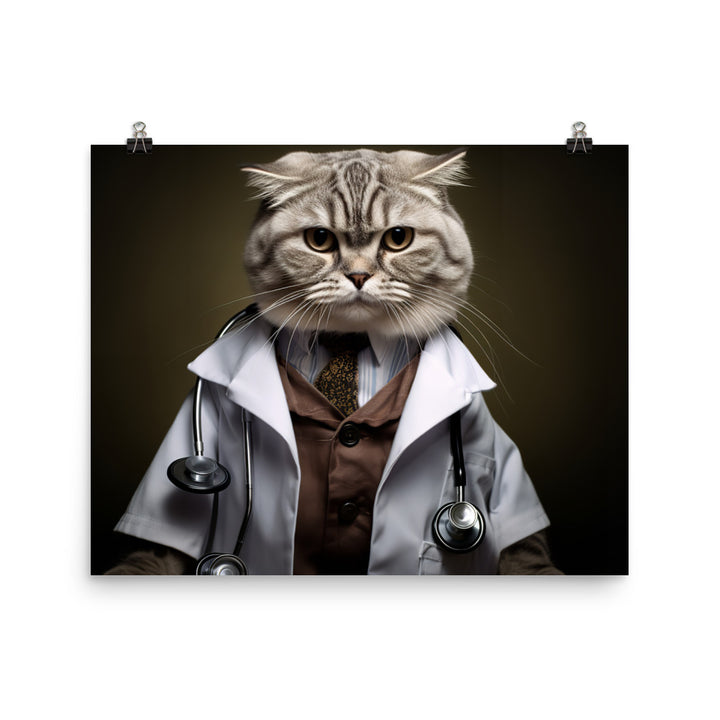 Scottish Fold Doctor Photo paper poster - PosterfyAI.com