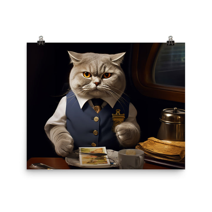 Scottish Fold Cabin Crew Photo paper poster - PosterfyAI.com
