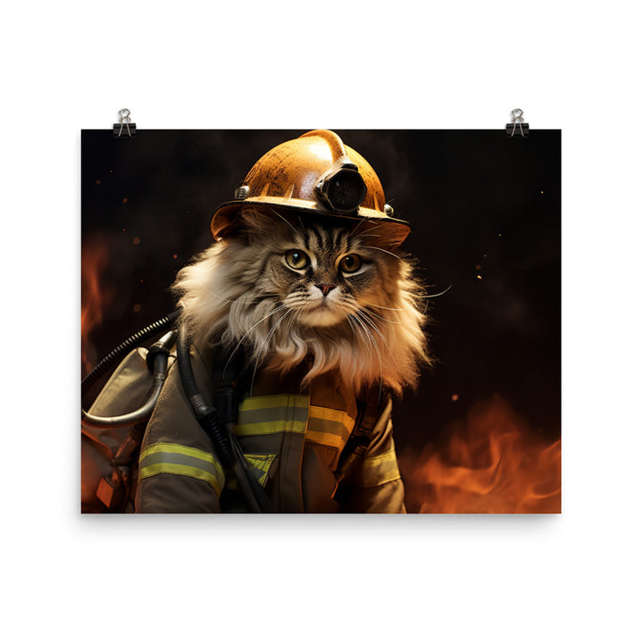 Persian Firefighter Photo paper poster - PosterfyAI.com