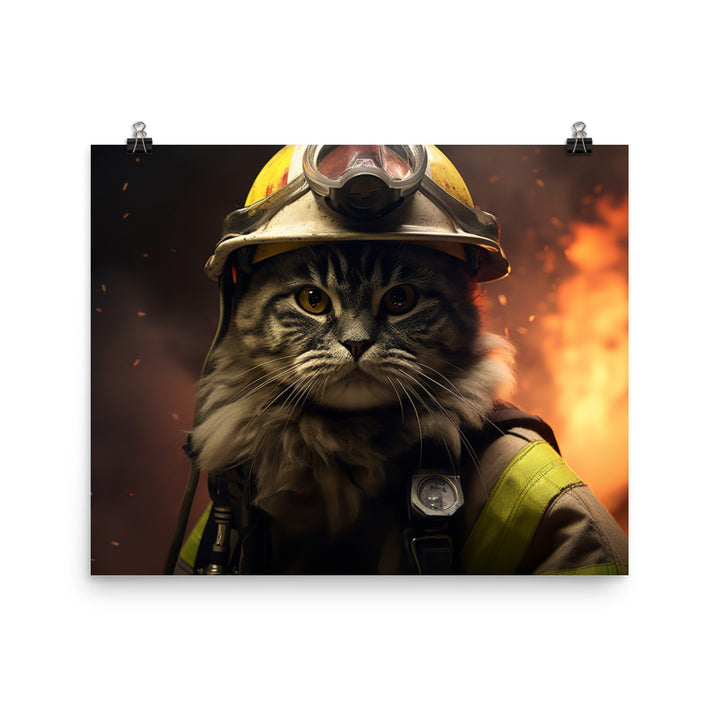 Persian Firefighter Photo paper poster - PosterfyAI.com